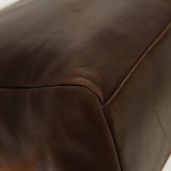 PRADA Hand Bag Leather Brown Silver Auth 95631 - Picture 16 of 16